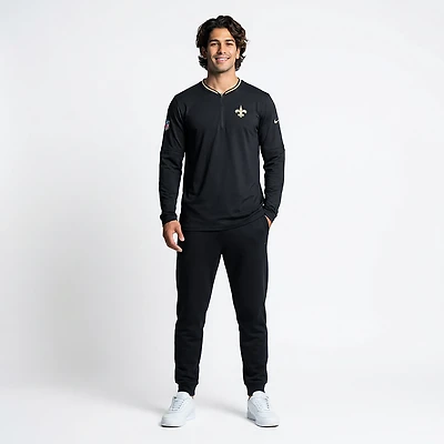 Nike Men's New Orleans Saints Sideline Coach 1/4-Zip Long Sleeve Pullover