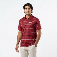 Columbia Georgia Bulldogs PFG Super Terminal Tackle Omni-Shade Stripe Polo