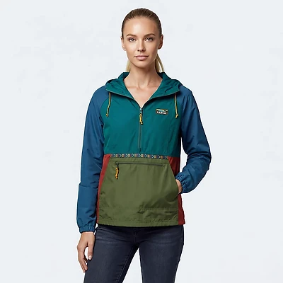 L.L. Bean Women's Mountain Classic Multicolor Anorak Rain Jacket