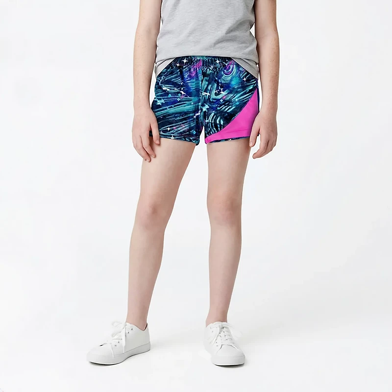 Rainbeau Moves Girls' Camoverse Print Shorts