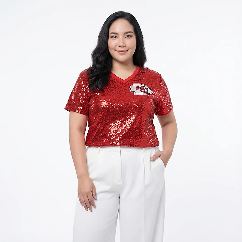 Outerstuff Women's Kansas City Chiefs Patrick Mahomes N&N Sequin Top