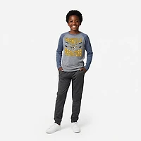 Outerstuff Boys' Nashville Predators Cross Stick Tri-Blend Raglan Long Sleeve Graphic T-shirt