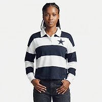'47 Women's Dallas Cowboys Hall Raven Rugby Current Long Sleeve Polo Shirt