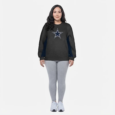 New Era Women's Dallas Cowboys Logo Crew Balloon Sleeve Sweatshirt