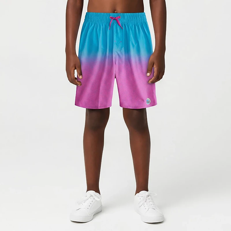 Laguna Boys' Grid Check Volley Swim Shorts 7