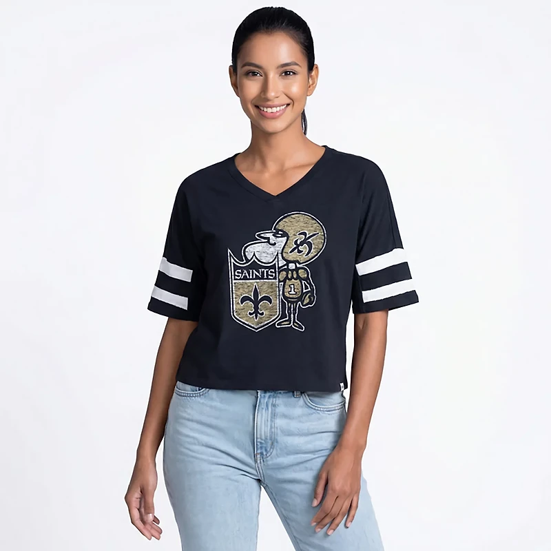 47 Women's Saints Double Header Premium Scout Crop T-shirt