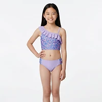O'Rageous Girls' 4-6X Spotty Leopard One Shoulder 2-Piece Midkini Swim Set