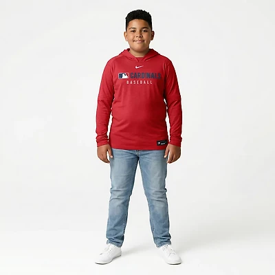 Nike Heather St Louis Cardinals Authentic Collection Tri-Blend Performance Pullover Hoodie