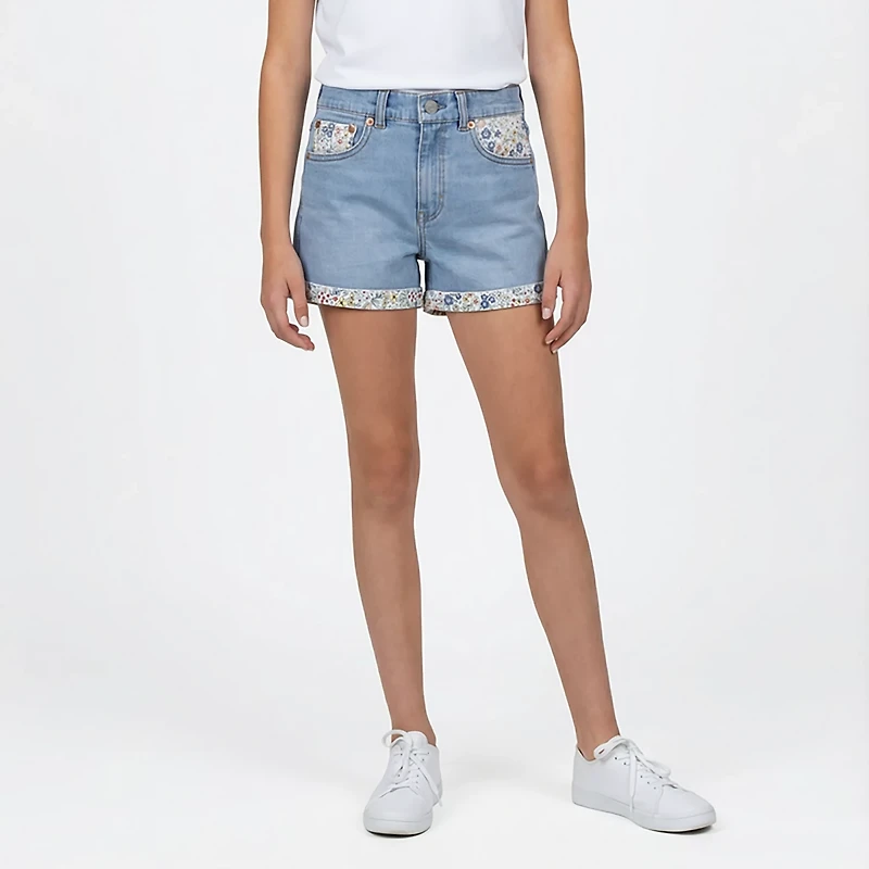 Levi's Girls' Print Block Mom Shorts 3