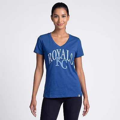 '47 Kansas City Royals Women's Tried N True Slub Short Sleeve V-Neck T-shirt