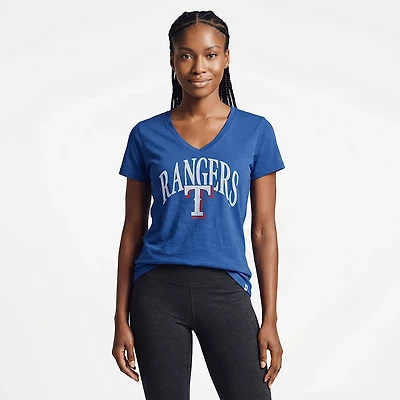 '47 Brand Women's Rangers Tried N True Slub Short Sleeve V-Neck T-shirt