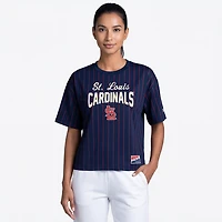 New Era Women's Cardinals Boxy Pinstripe Crew Neck T-shirt