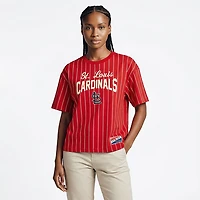 New Era Women's Cardinals Boxy Pinstripe Crew Neck T-shirt