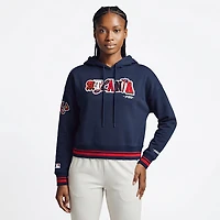Pro Standard Women's Atlanta Braves City Ransom Rib Fleece Cropped Long Sleeve Hoodie