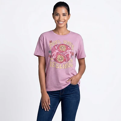 Live Outside the Limits Women's Feel Your Feelings Oversized Graphic T-shirt