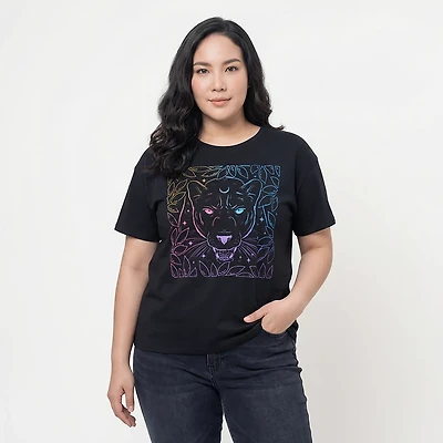 Live Outside the Limits Women's Panther Oversized Graphic T-shirt