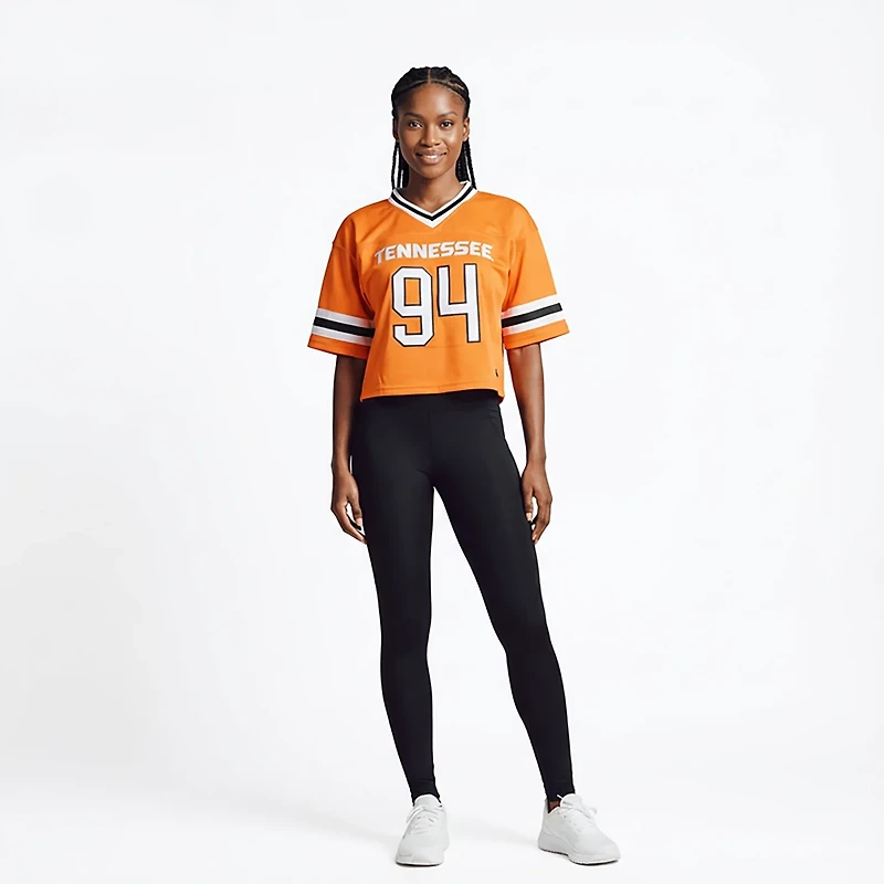 Hype and Vice Women's Tennessee Volunteers Cropped Football Jersey T-shirt