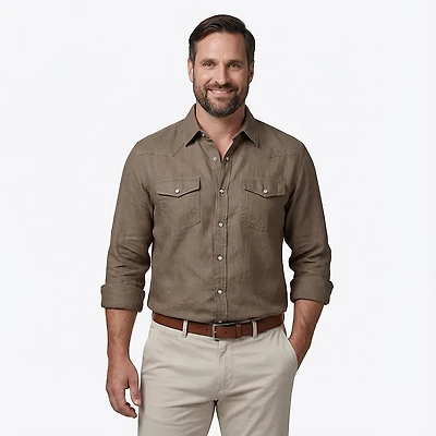 Magellan Outdoors Men's Pecos Ridge Denim Long Sleeve Shirt