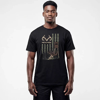 Realtree Men's Deer Stand Flag Short Sleeve T-shirt