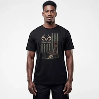 Realtree Men's Deer Stand Flag Short Sleeve T-shirt