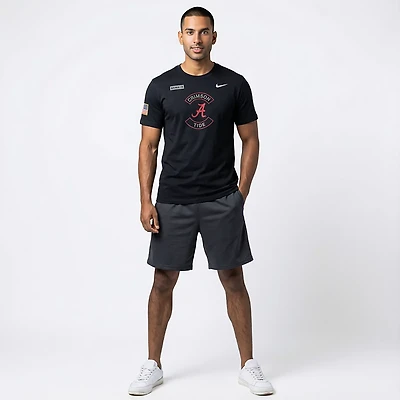 NUT ALABAM BLACK NCAA NIK 2025 MILITARY APPRECIATION DRI-FIT COTTON SS TEE TEEMENSCR