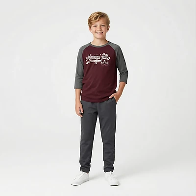 '47 Mississippi State University Boys' Super Script Line Drive Raglan Graphic T-shirt