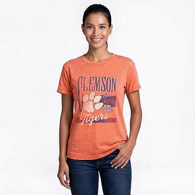 Pressbox Women's Clemson University Vintage Stephen Boyfriend Graphic T-shirt