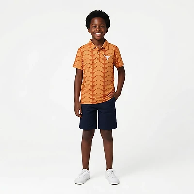 Wes & Willy Boys' University of Texas Allover Print Polo Shirt