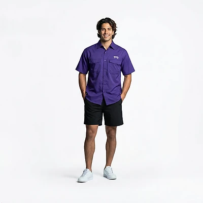 Antigua Men's Texas Christian Horned Frogs (TCU) Game Day Fishing Shirt