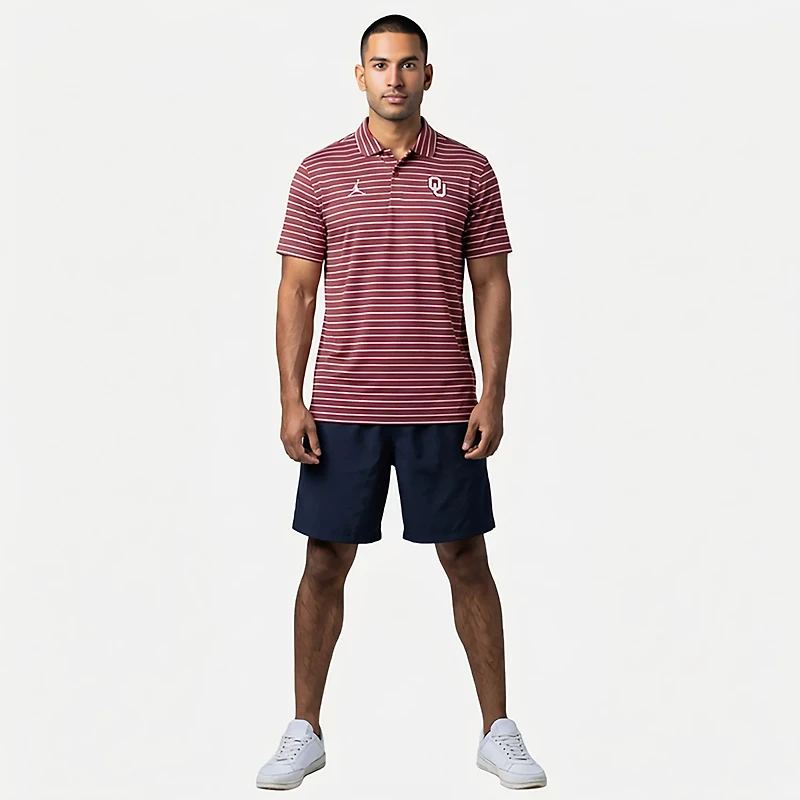 Jordan Men's University of Oklahoma Dri-FIT Stripe Tour Polo Shirt