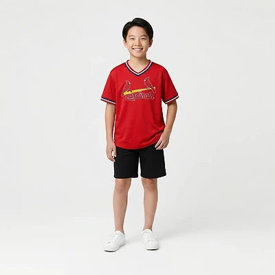 Outerstuff Youth Cardinals Relief Pitcher Colorblock V-neck T-shirt