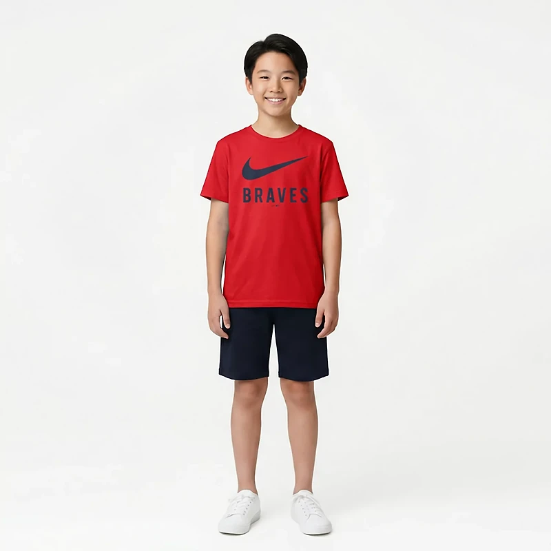 Nike Boys' 4-7 Braves Swoosh T-shirt