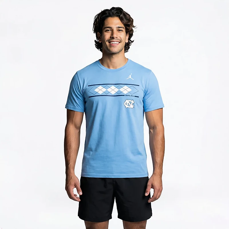 Jordan Men's UNC Primary Logo Argyle T-shirt