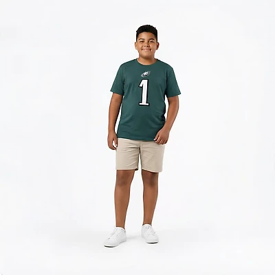Nike Kids' Philadelphia Eagles Jalen Hurts Fuse Name and Number Short Sleeve T-shirt