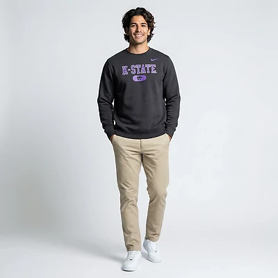 Nike Men's Kansas State University WIldcats Lavender Pill Long Sleeve Crew Fleece