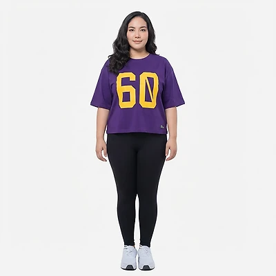 Hype and Vice Women's LSU Tigers Football Oversized Short Sleeve T-shirt