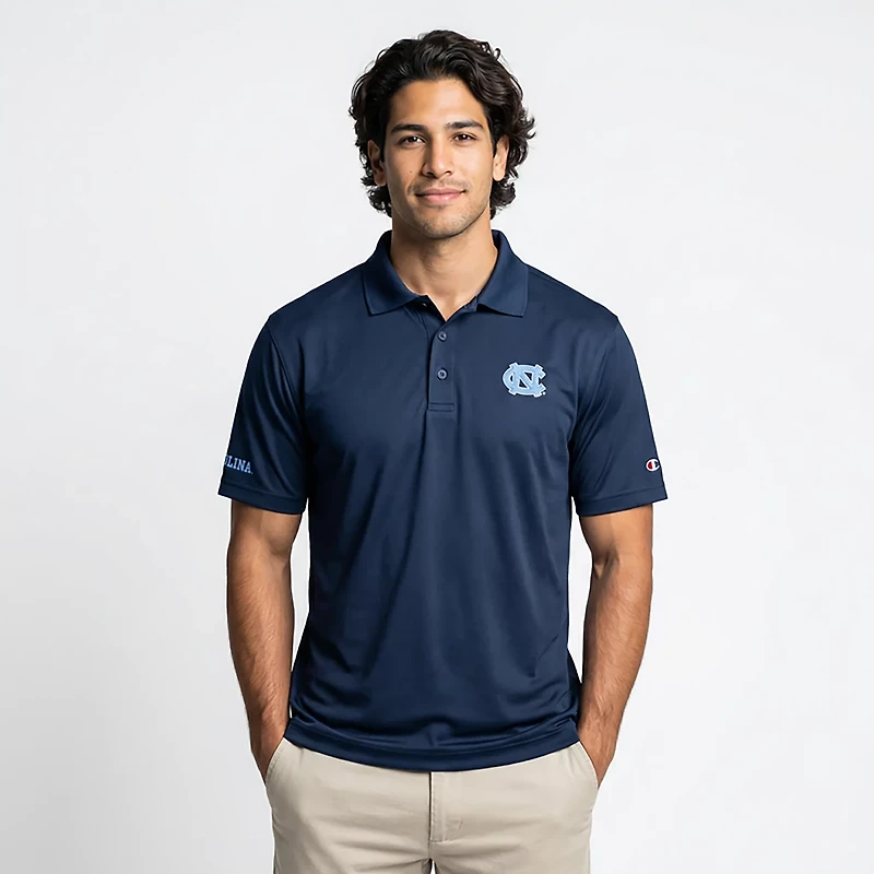 Champion Men's UNC Team Sleeve Detail Solid Polo Shirt