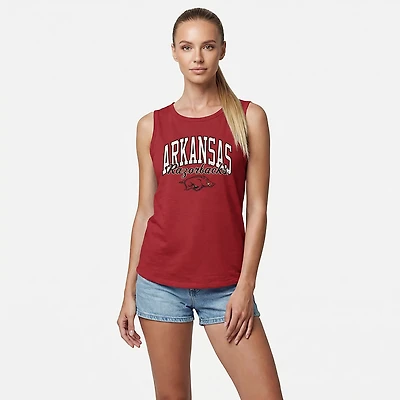 WILDCAT Retro Women's Arkansas Razorbacks Brand Slub Tank Top