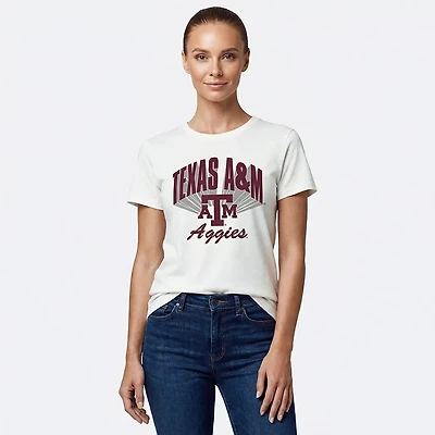 WILDCAT Retro Women's Texas A&M Aggies Brand Vintage Crop Short Sleeve T-shirt
