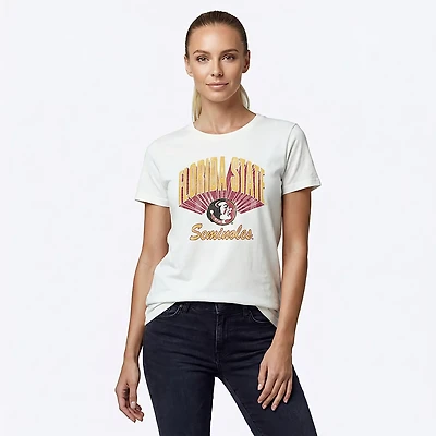 WILDCAT Retro Women's Florida State Seminoles Brand Vintage Crop Short Sleeve T-shirt