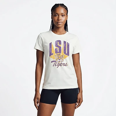 WILDCAT Retro Women's LSU Tigers Brand Vintage Crop Short Sleeve T-shirt