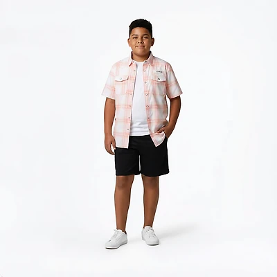 Magellan Boys' Pecos River Plaid Short Sleeve Shirt