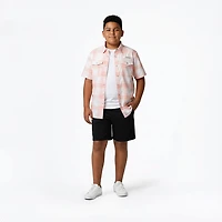 Magellan Boys' Pecos River Plaid Short Sleeve Shirt