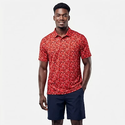 Antigua Men's Houston Texans Lateral Short Sleeve Polo