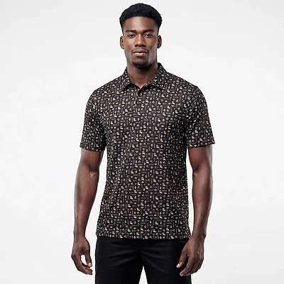 Antigua Men's New Orleans Saints Lateral Short Sleeve Polo