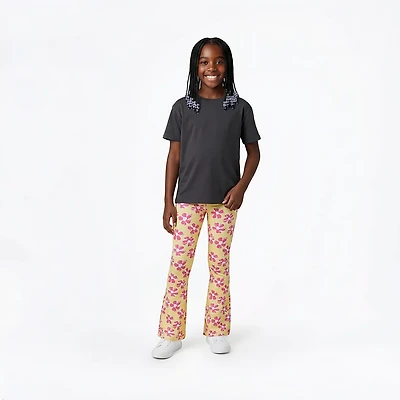 BCG Girls'  Cotton Flare Printed Legging