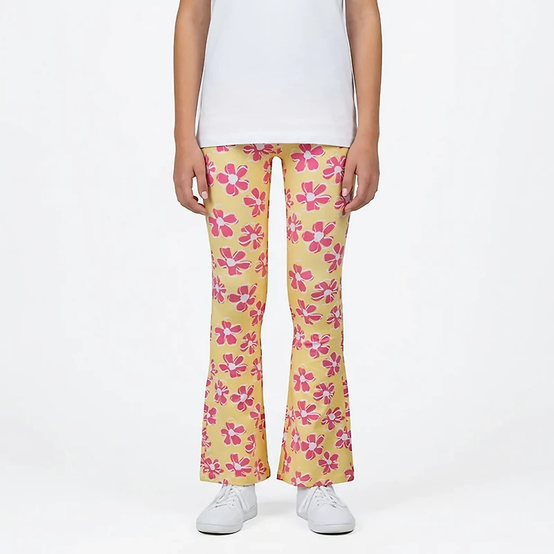 BCG Girls'  Cotton Flare Printed Legging