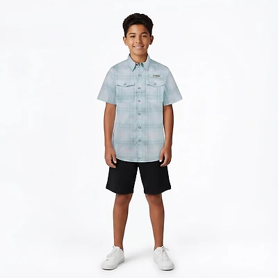 Magellan Boys' Pecos River Plaid Short Sleeve Shirt