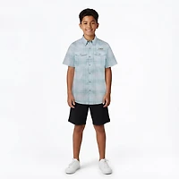 Magellan Boys' Pecos River Plaid Short Sleeve Shirt