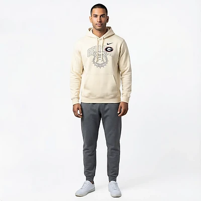Nike Men's Georgia Primary Logo Natural Club Fleece Hoodie